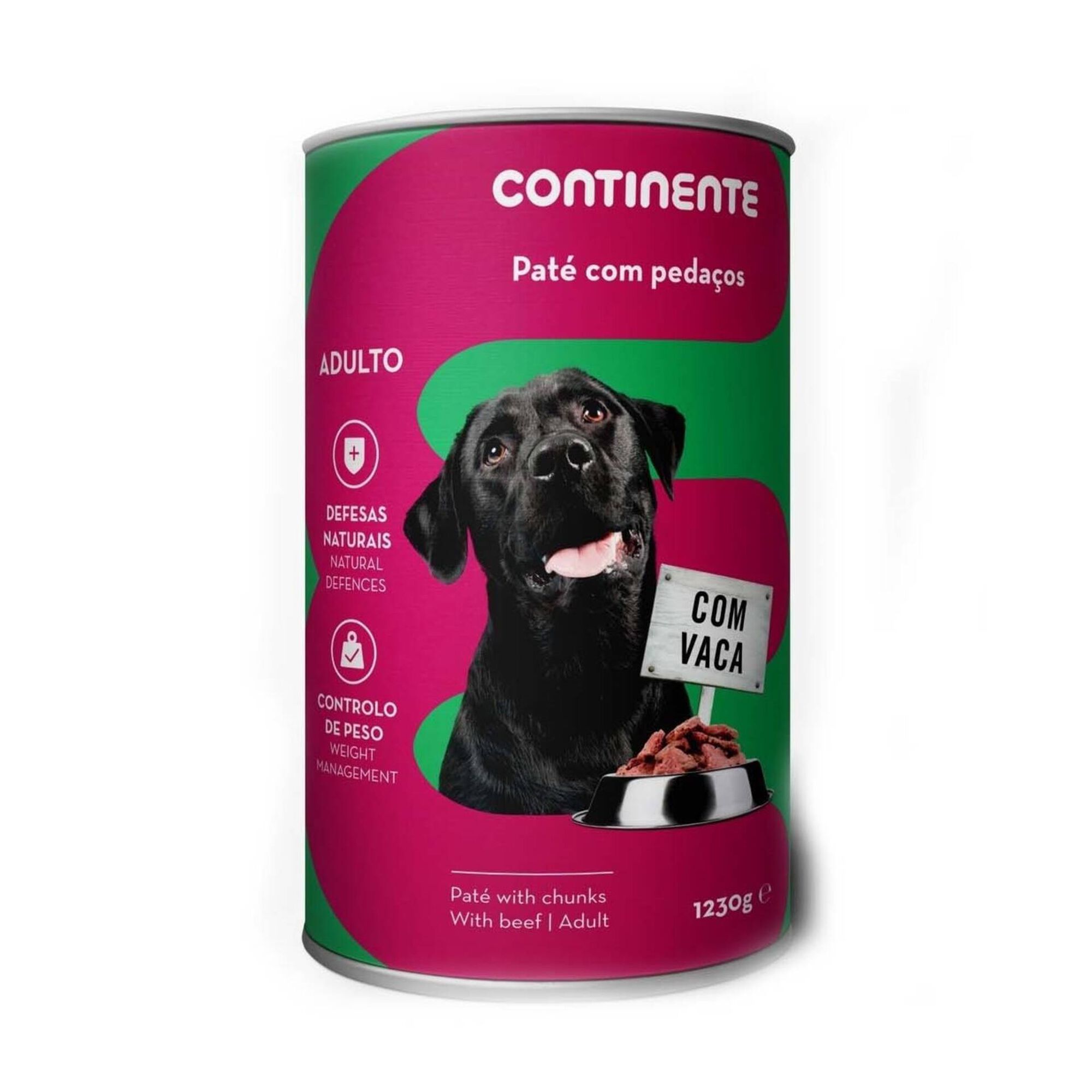 Comida Húmida para Cão Adulto Patê com Pedaços Vaca Lata, Comida Húmida para Cão Adulto Patê com Pedaços Vaca Lata, , hi-res