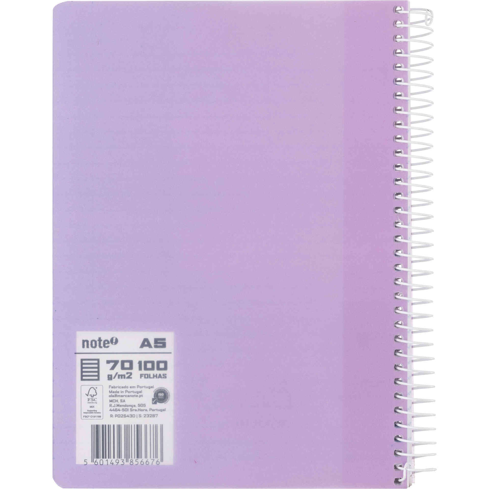 Caderno Espiral A5 Pautado (v&aacute;rias cores) Note!