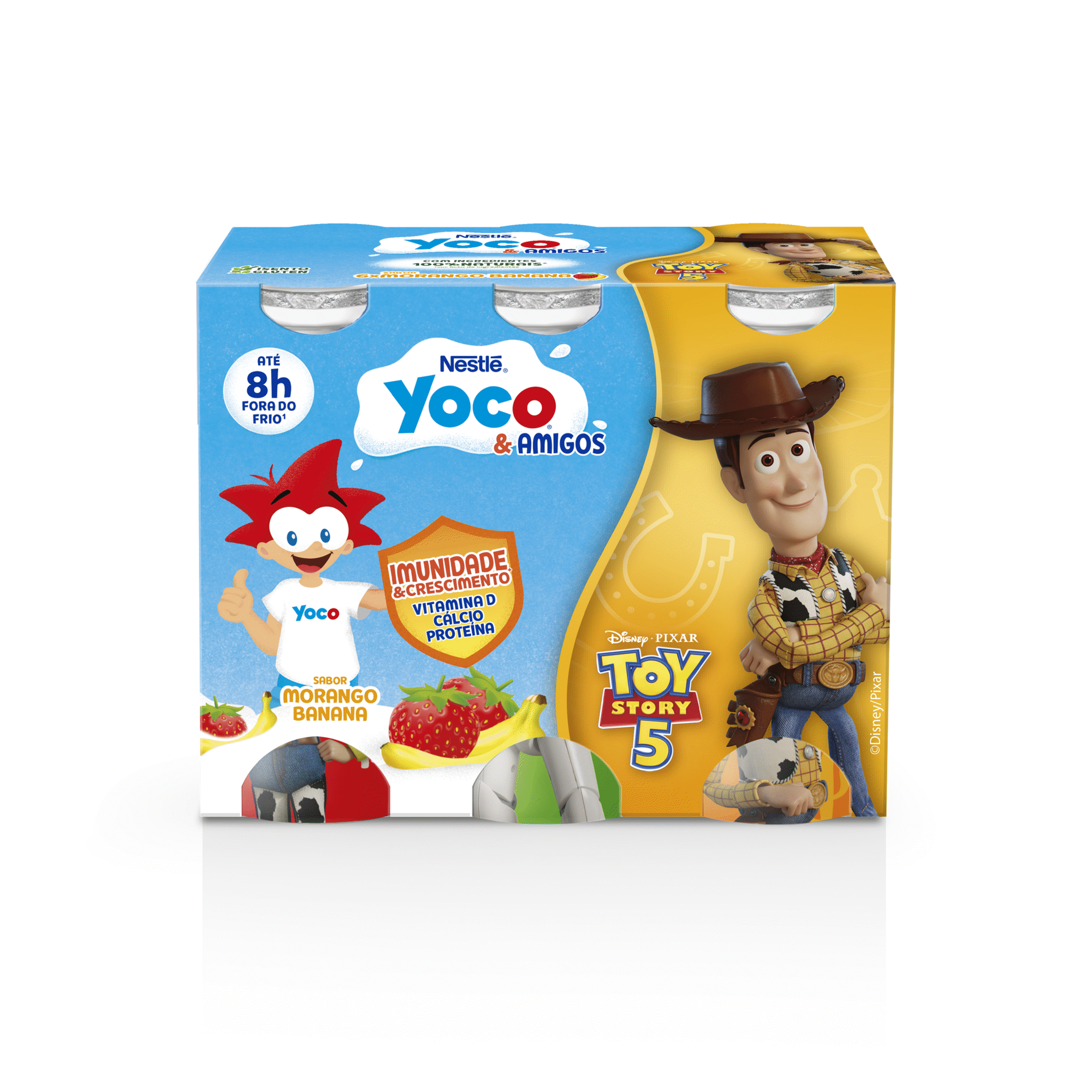 Iogurte L&iacute;quido Morango e Banana Yoco