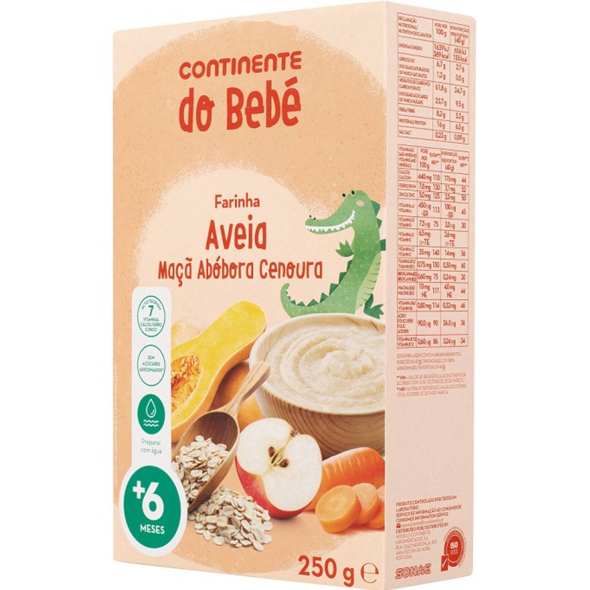 Infantil Farinha Láctea Aveia, Maçã, Abóbora e Cenoura +6M Infantil Farinha Láctea Aveia, Maçã, Abóbora e Cenoura +6M