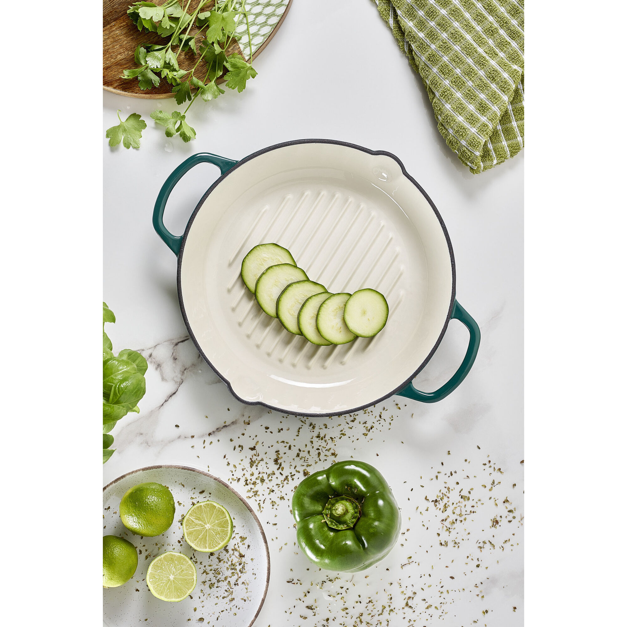 Grelhador Ferro Fundido 28cm Verde