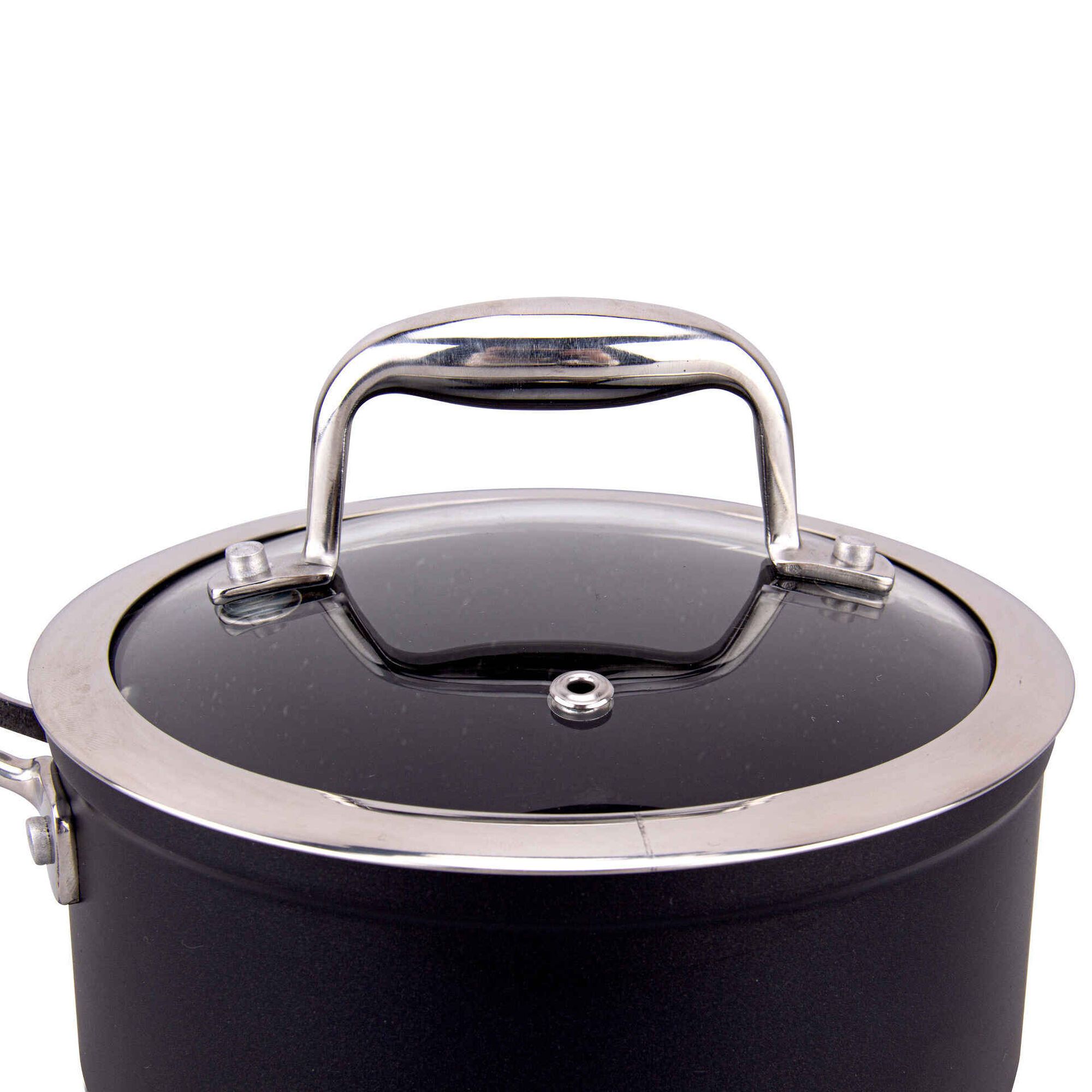 Caçarola Antiaderente com Cabo e Tampa 16cm Platina Indução Total Caçarola Antiaderente com Cabo e Tampa 16cm Platina Indução Total