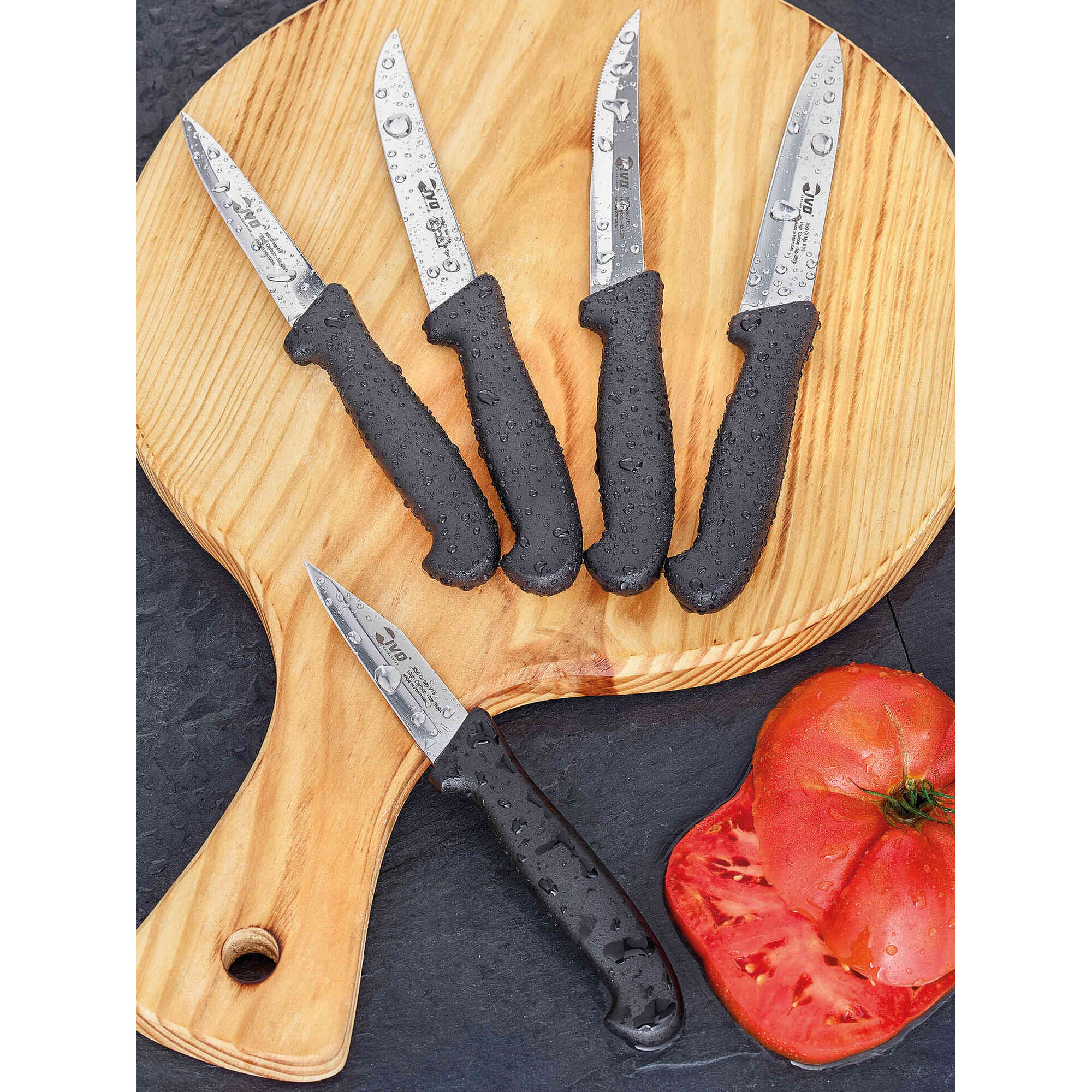 Faca Descascar 8cm Cabo Pl&aacute;stico Preto Essencial Kasa