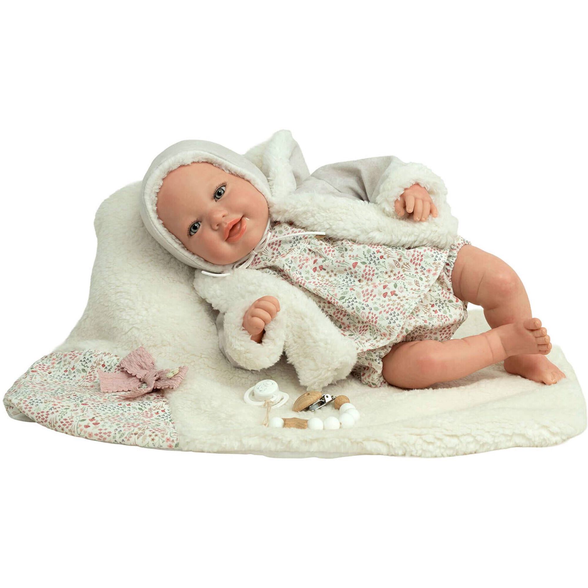 Reborn - Beb&eacute; Reborn Leia Rosa com Manta