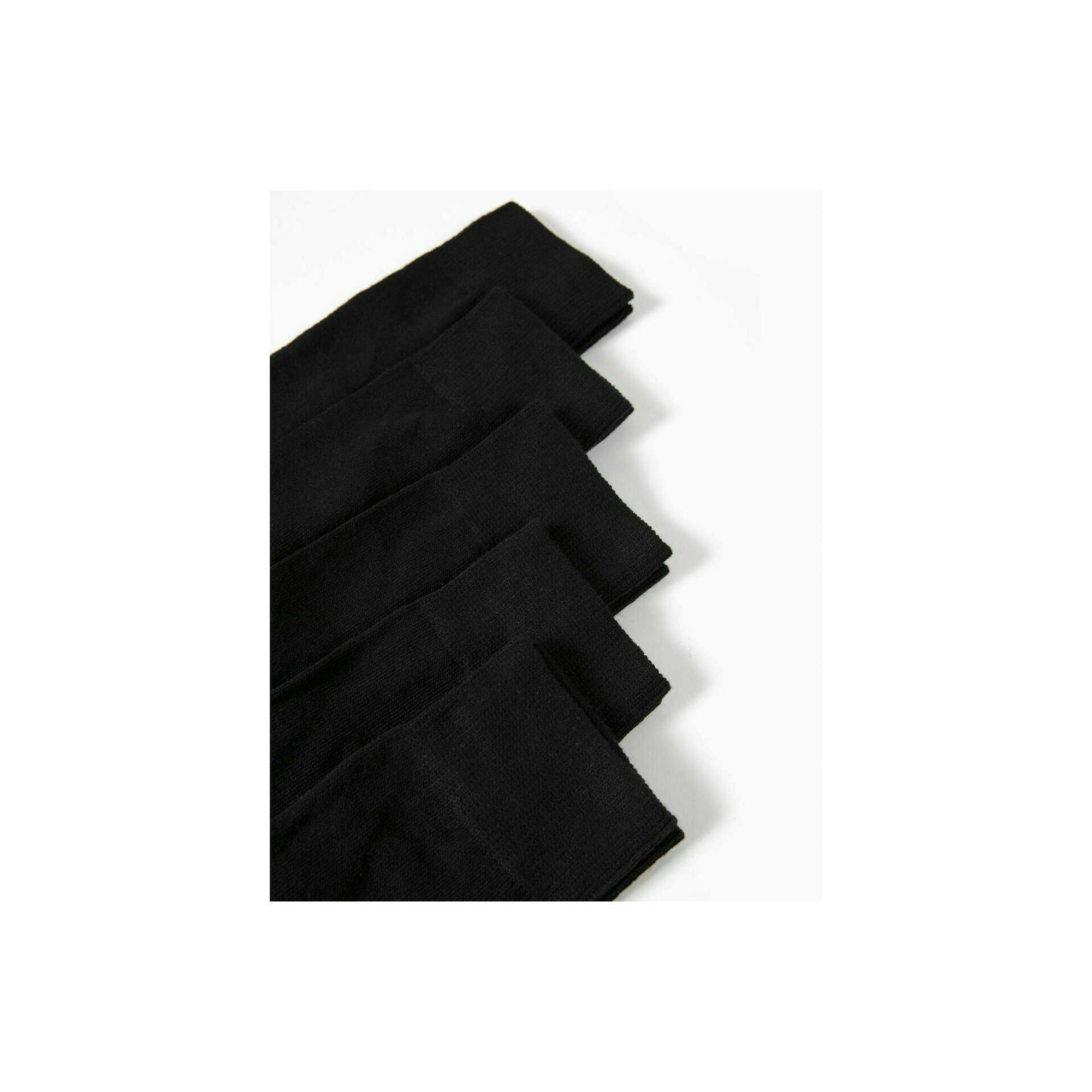 Conjunto 5 Meias Malha Fina Pretas Adulto