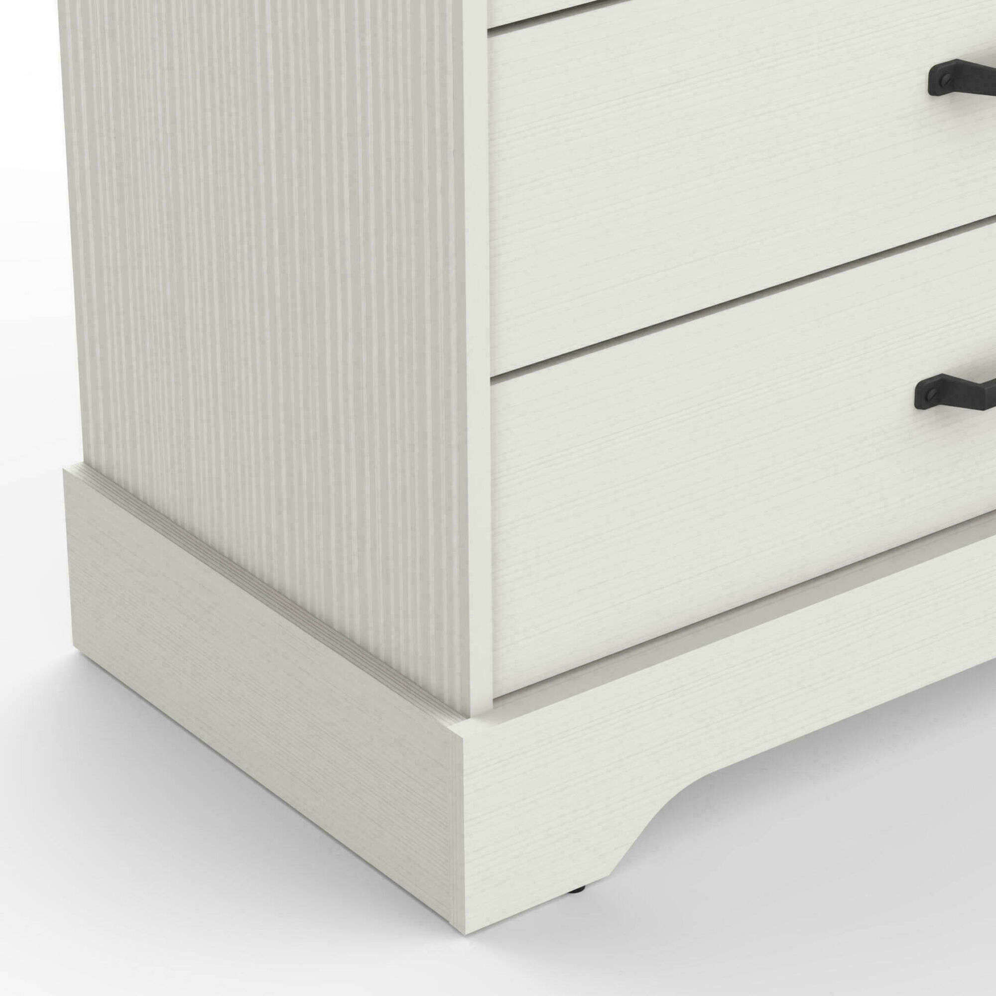 Cómoda 4 Gavetas 85x42x94cm Branca e Carvalho Cottage