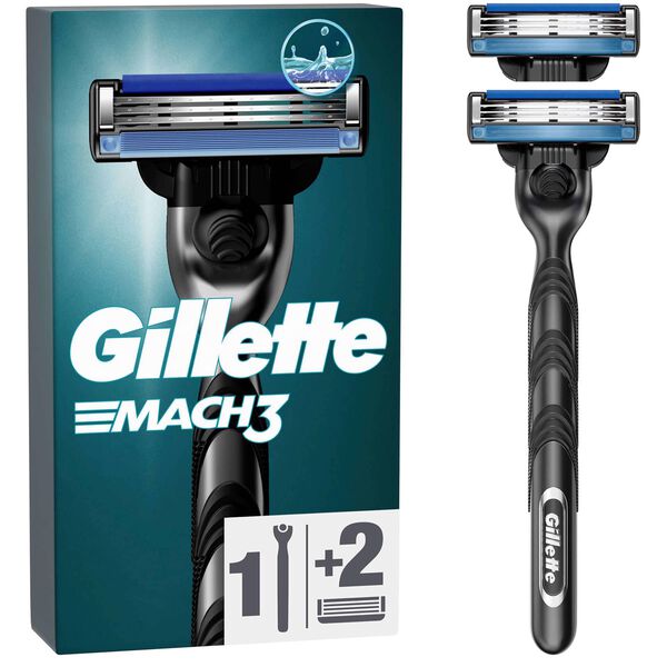 Máquina de Barbear Mach3 com 2 Recargas Gillette