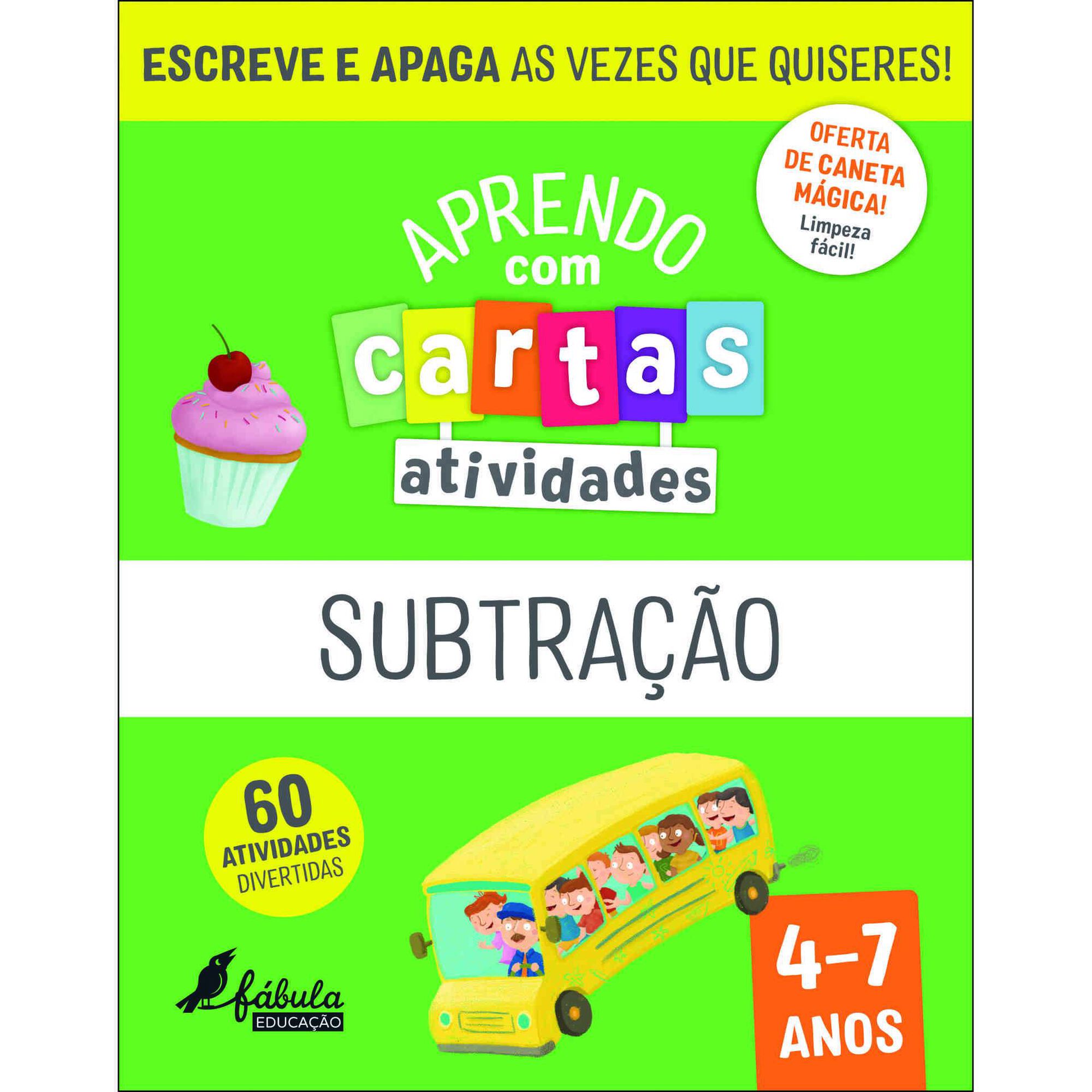 Aprendo com Cartas - Subtração (4-7 Anos)