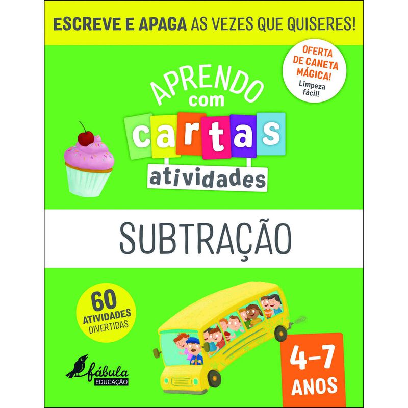 Aprendo com Cartas - Subtração (4-7 Anos) de Fábula Educação
