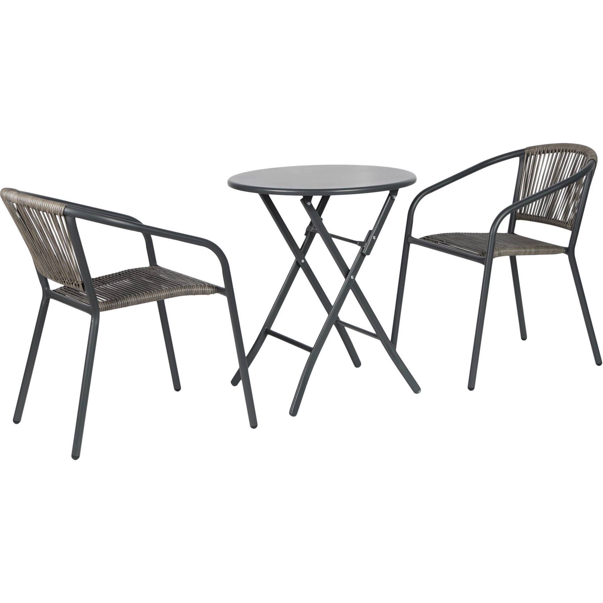 Conjunto de Refei&ccedil;&atilde;o Mesa e 2 Cadeiras Metal Porto Santo Kasa