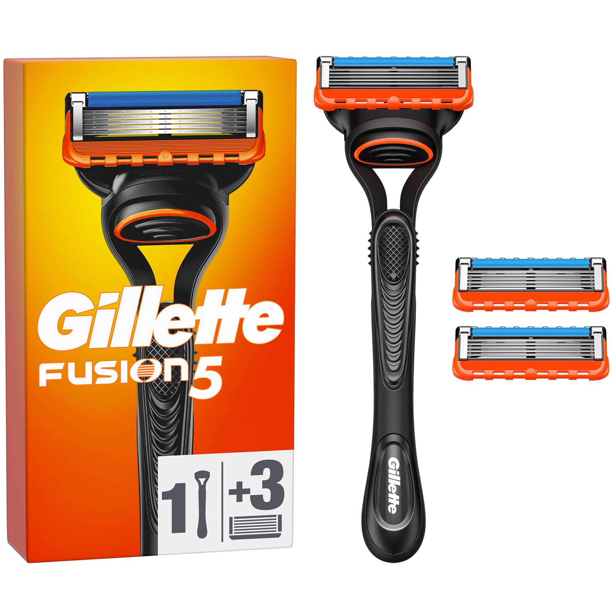 Máquina de Barbear Fusion 5 com 3 Recargas Máquina de Barbear Fusion 5 com 3 Recargas