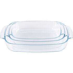 Conjunto 3 Assadeiras Vidro Kasa