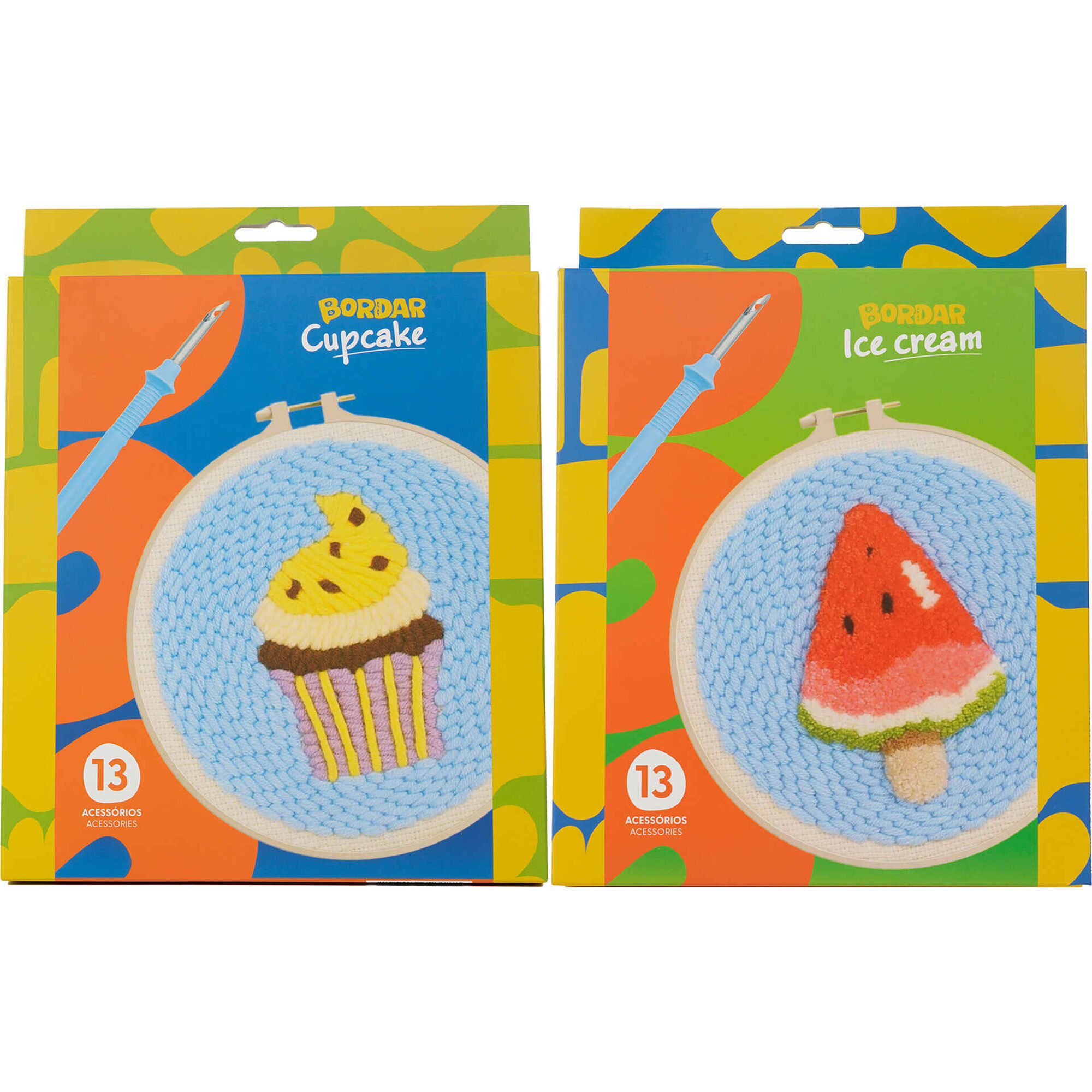 Kit de Bordar Gelado/Cupcake (vários modelos)