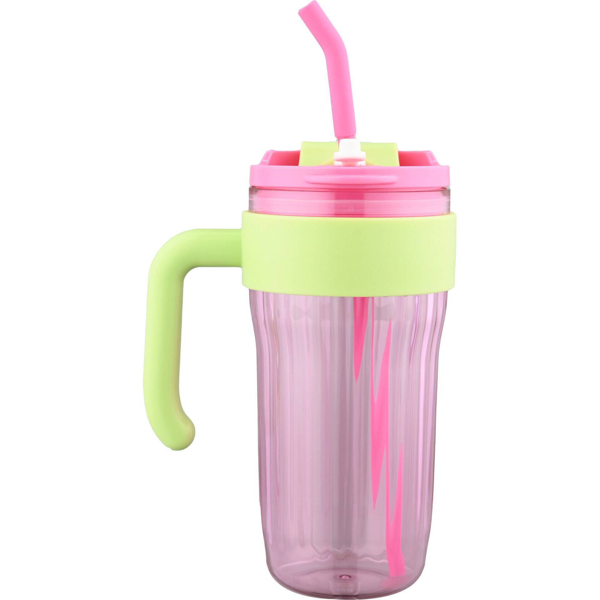 Caneca Strips 850ml Rosa e Verde