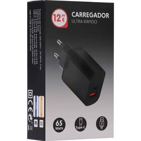 Carregador Ultra R&aacute;pido Type-C 66W Preto Mate Bazar&atilde;o