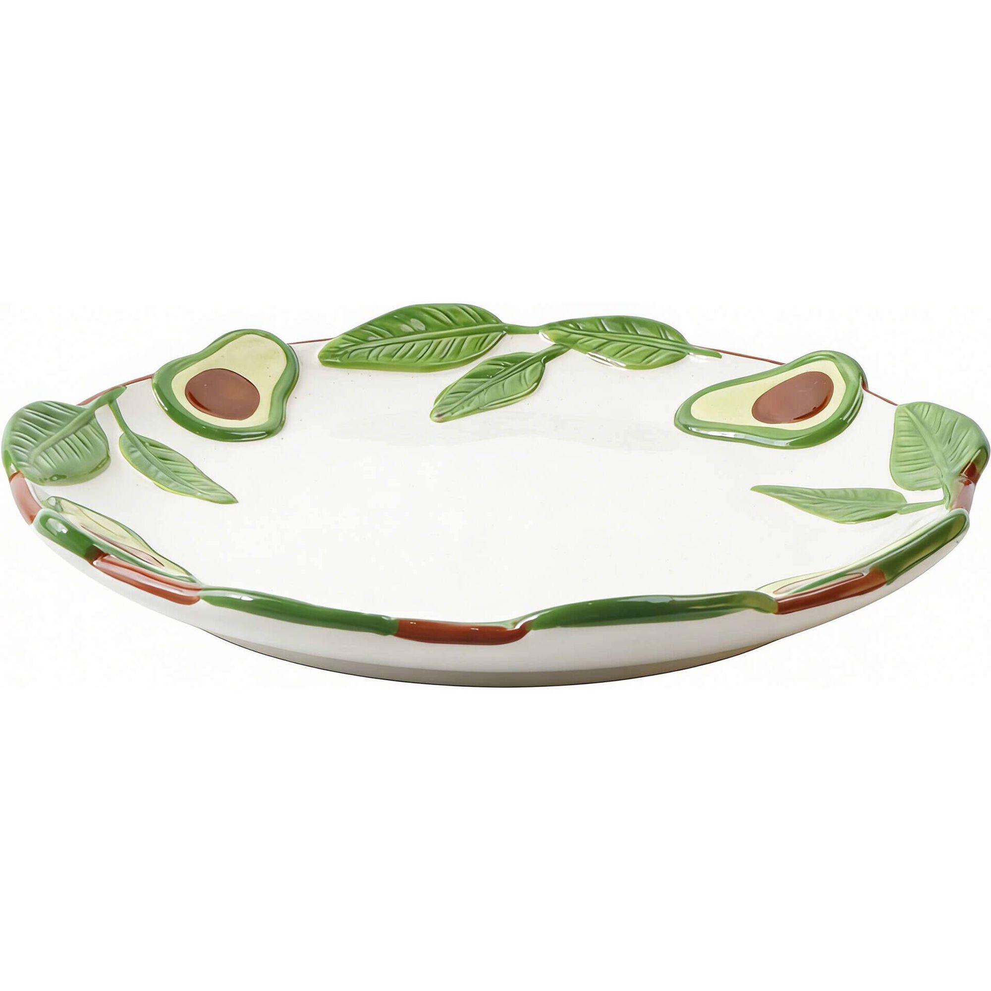 Prato Abacate 26cm Branco Kasa