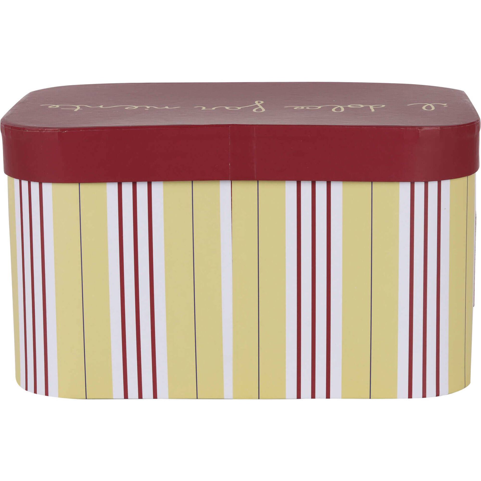 Caixa Riscas Finas Amarelo e Vermelho 25,5x17,5x14,5cm Kasa