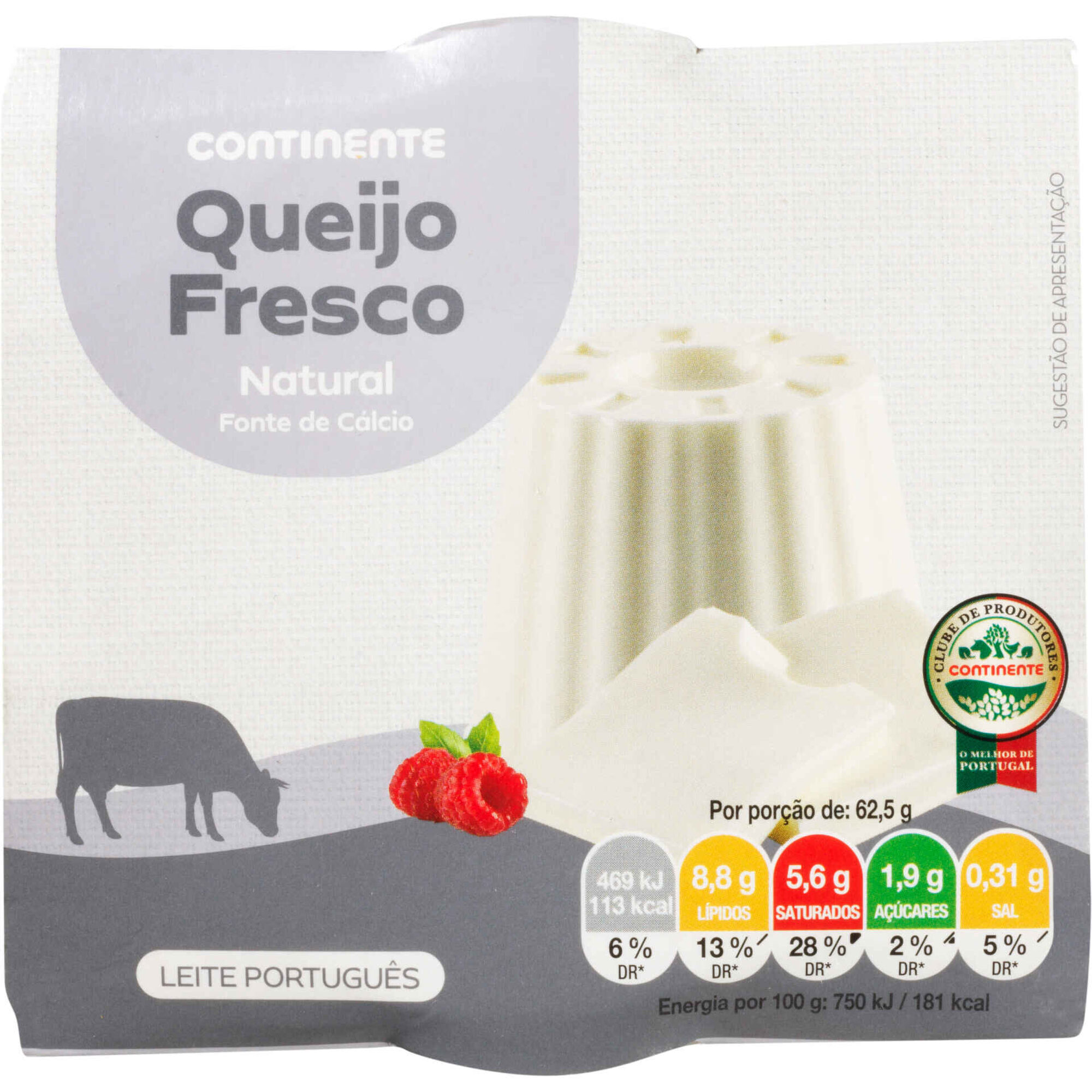 Queijo Fresco Natural Longa Dura&ccedil;&atilde;o Continente