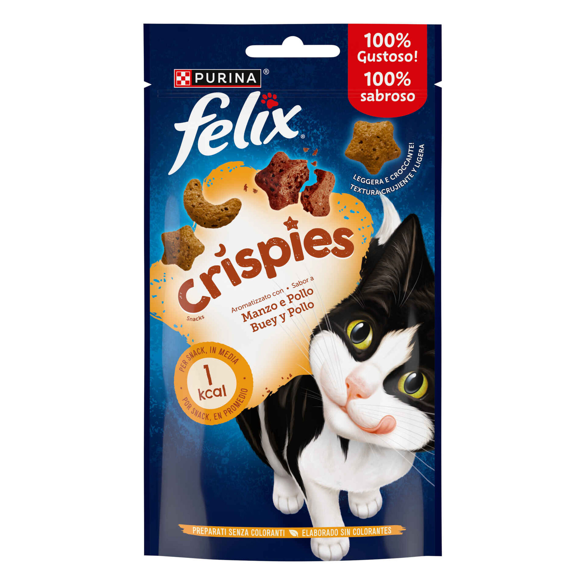 Snack para Gato Adulto Crispies Vaca e Frango