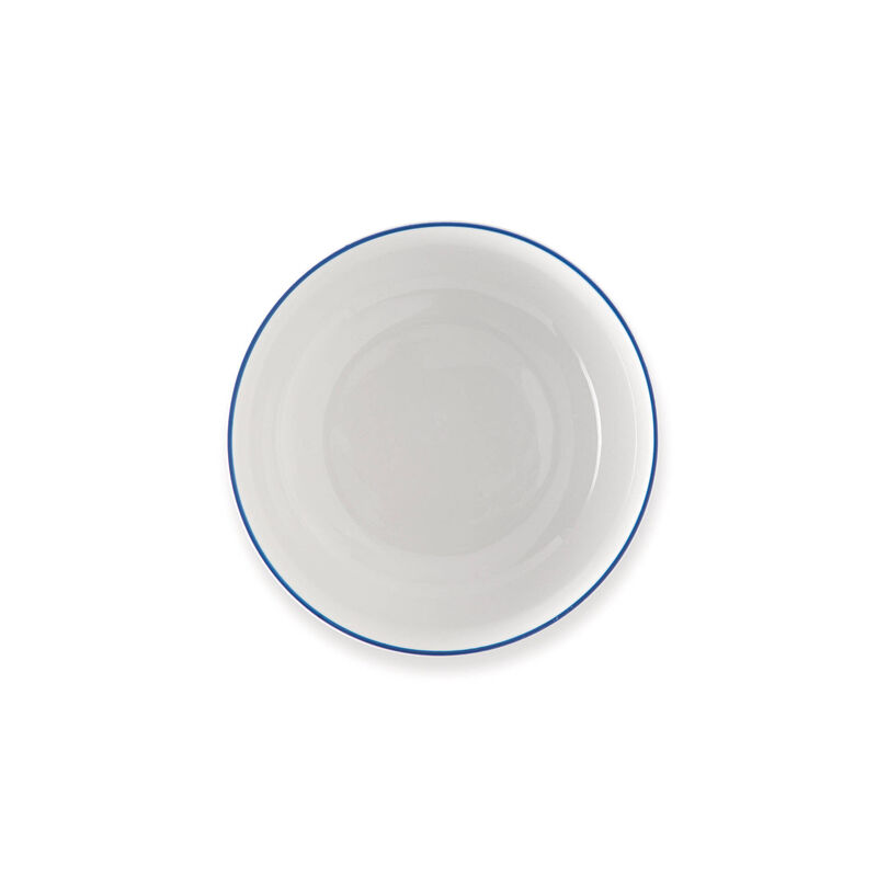 Conjunto de 4 Pratos Sopa 14cm Branco Barra Azul Oslo Alentejo Kasa