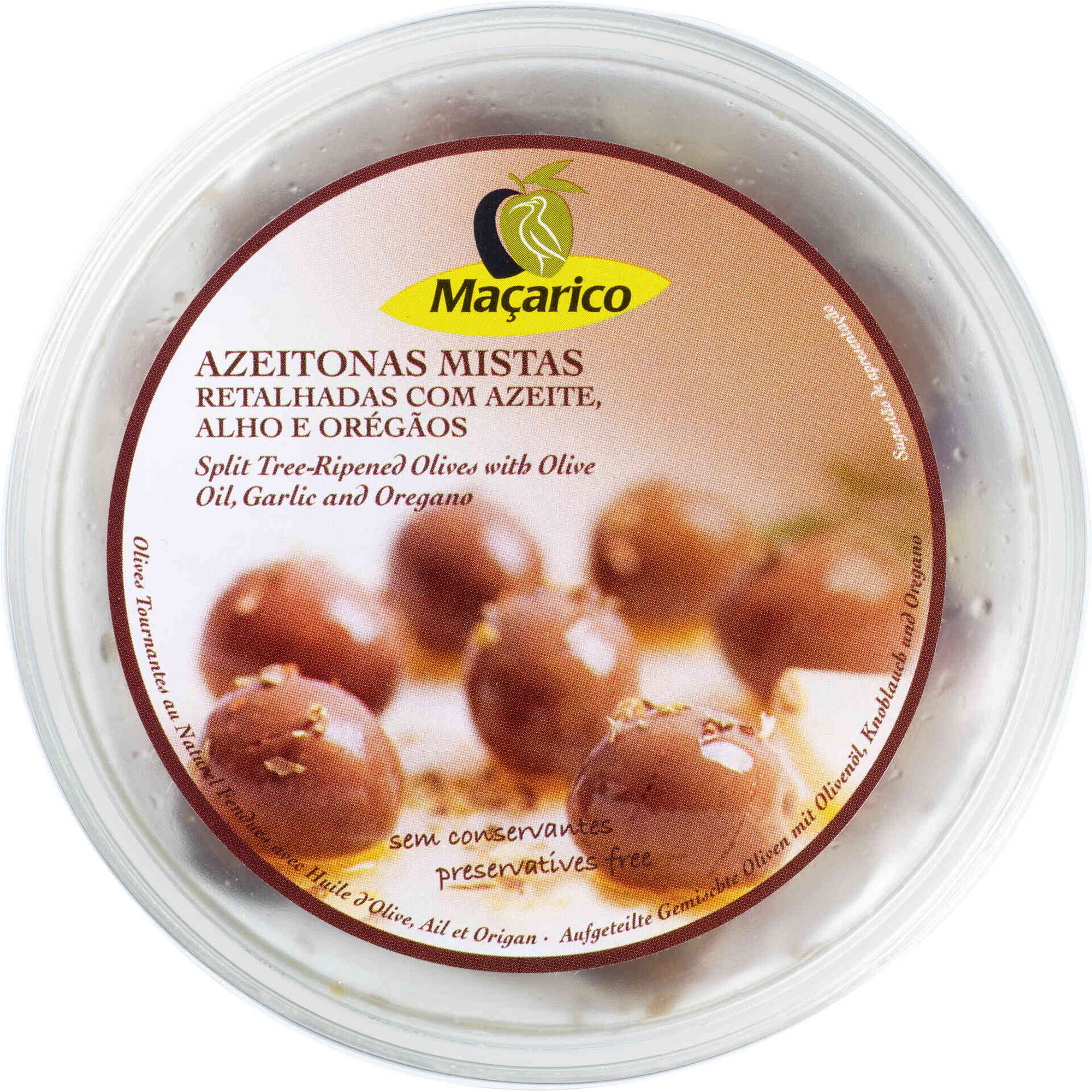 Azeitona Mista com Azeite, Alho e Oreg&atilde;os Ma&ccedil;arico