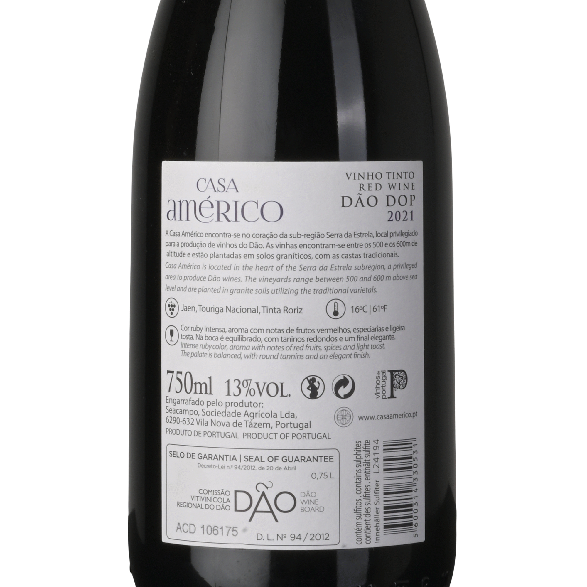 Casa Am&eacute;rico D&atilde;o Vinho Tinto