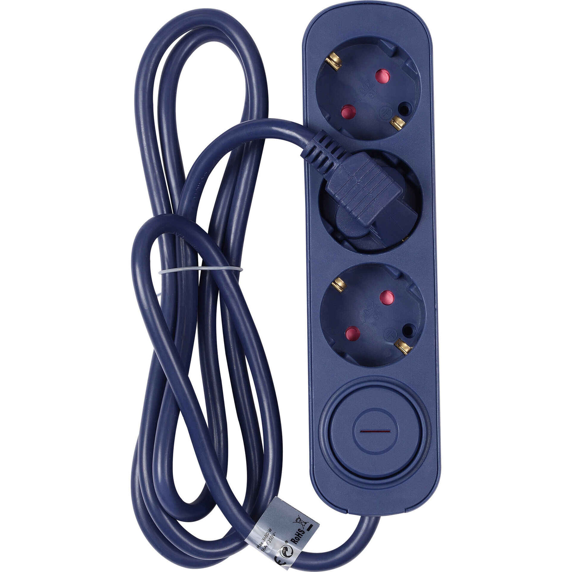 Extens&atilde;o El&eacute;trica 3 Tomadas com Interruptor Ganga Marshmallow