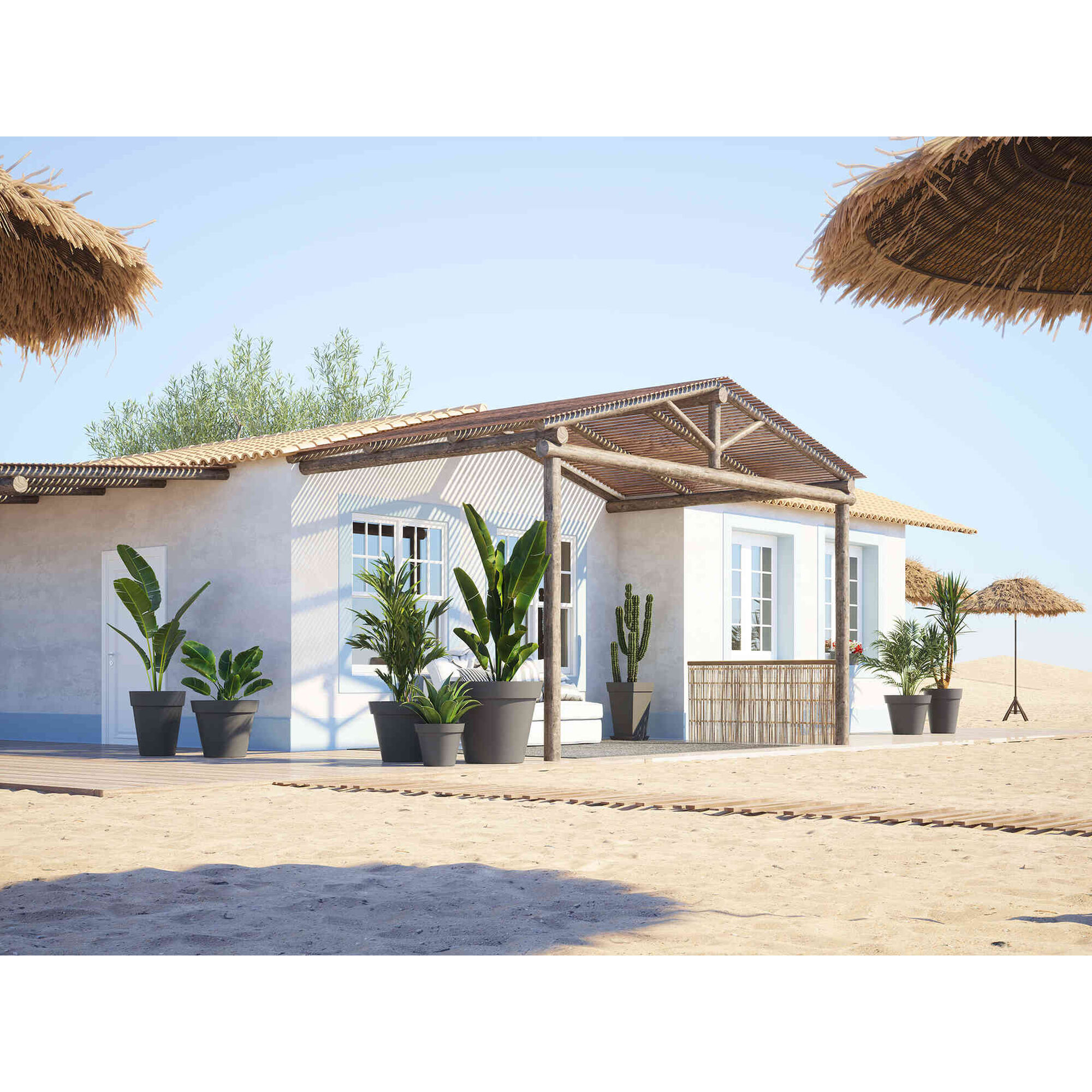 Vaso Redondo Plástico 18cm Branco