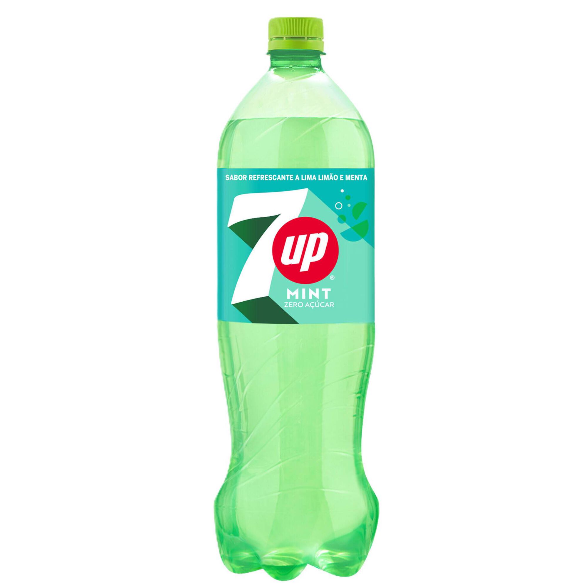 Refrigerante com G&aacute;s Lima, Lim&atilde;o e Menta Zero Mint 7Up