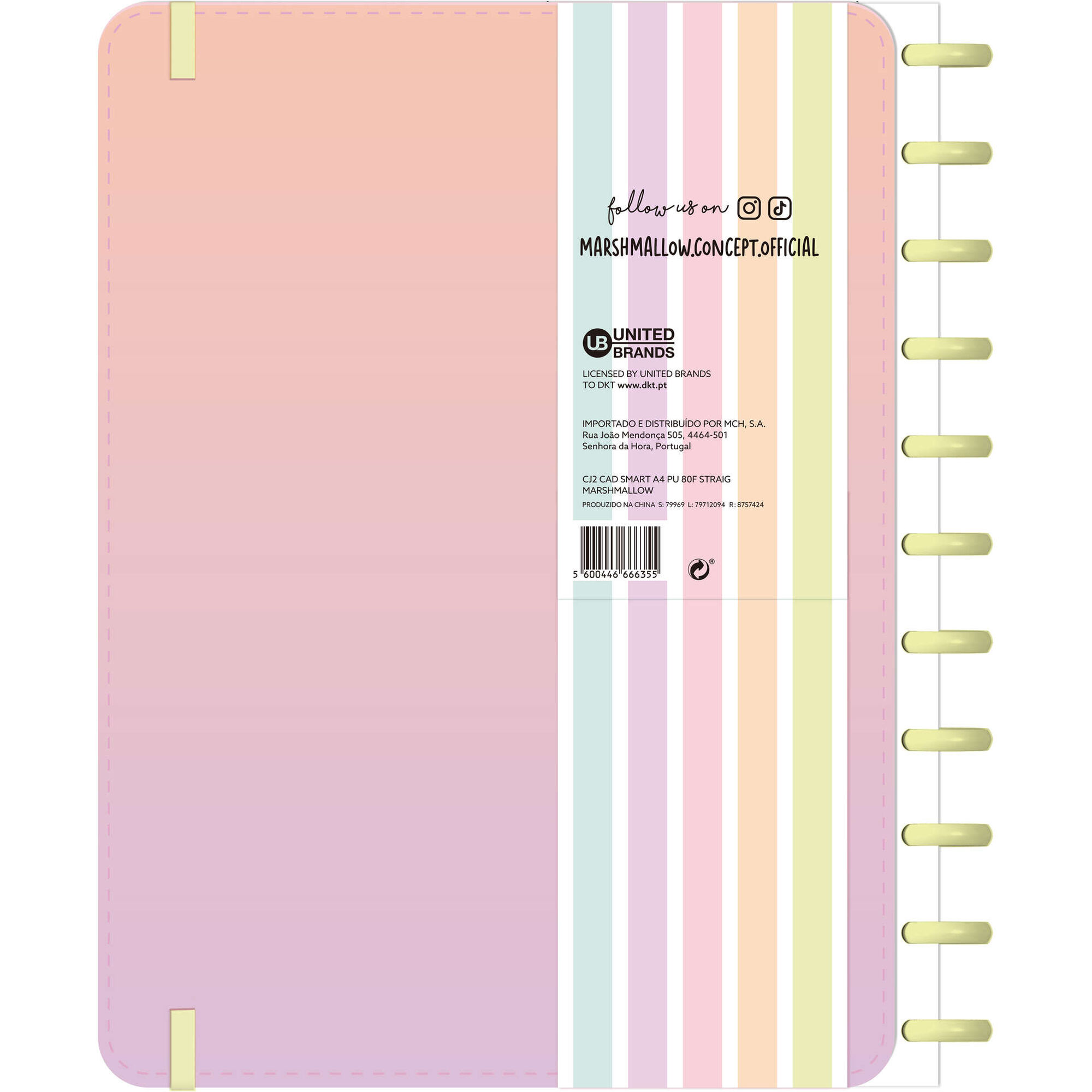 Caderno Smart Espiral A4 Pautado (v&aacute;rias cores) Marshmallow