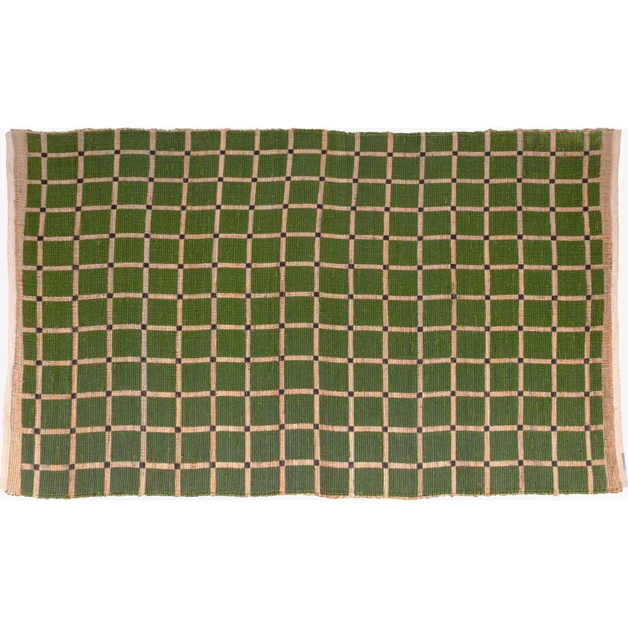 Tapete Juta Quadrados Verde