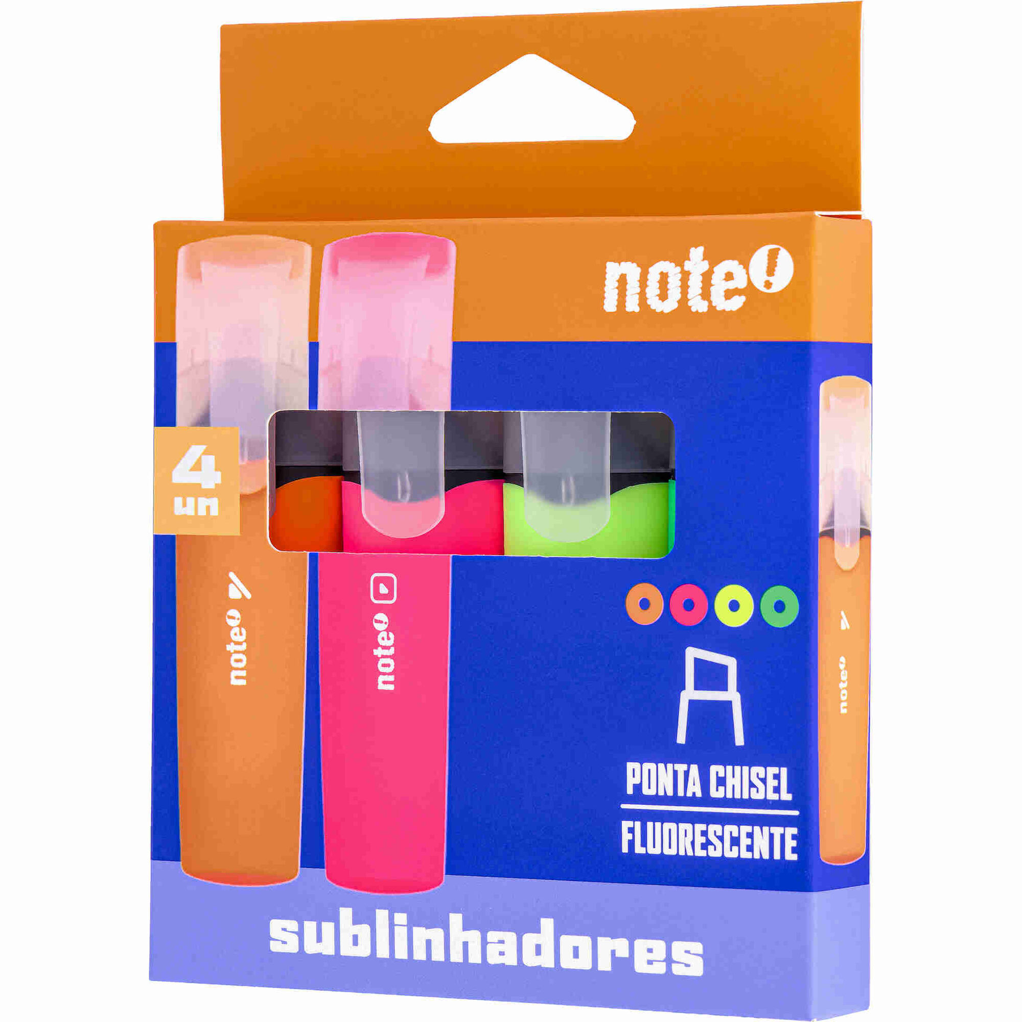 Conjunto 4 Sublinhadores Fluorescentes Note!