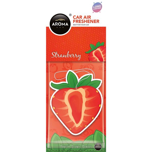 Ambientador Auto Pendurar Cartão Morango Aroma Car