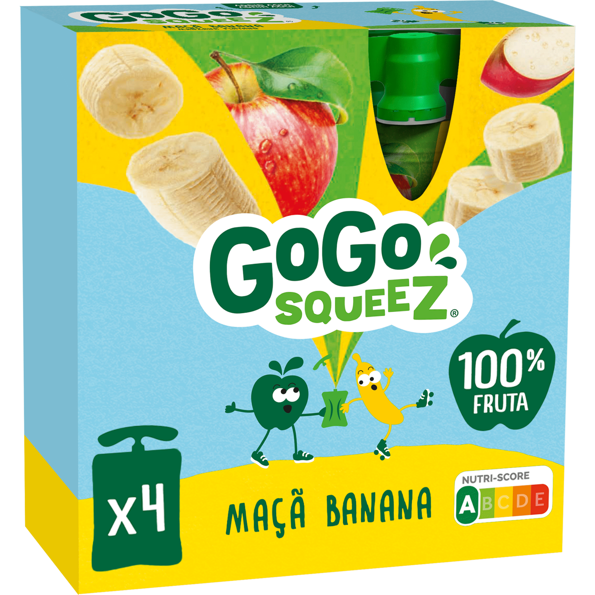 Pack Saquetas de Fruta Ma&ccedil;&atilde; e Banana +3A GoGo squeeZ