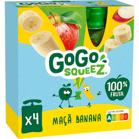 Pack Saquetas de Fruta Ma&ccedil;&atilde; e Banana +3A GoGo squeeZ