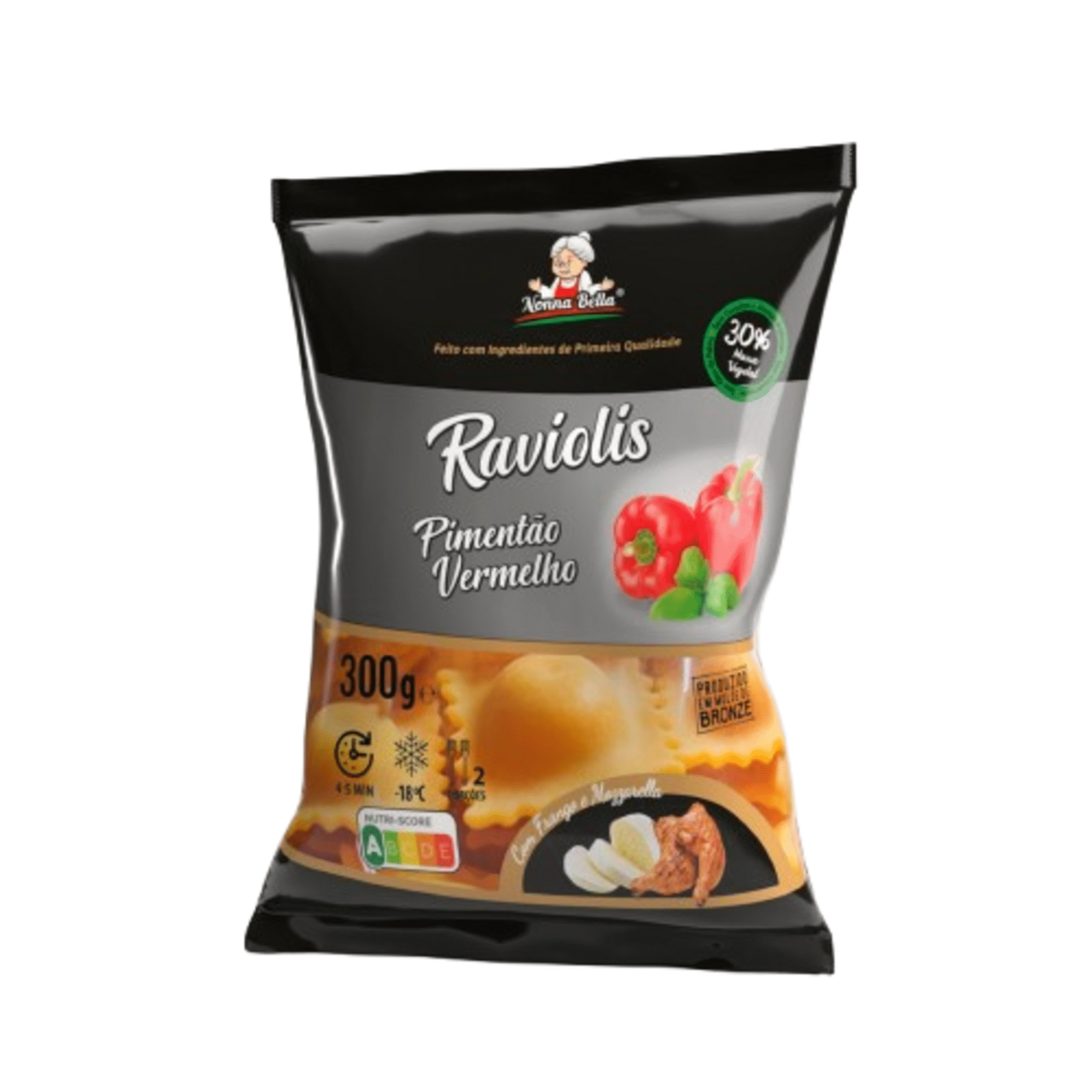 Ravioli Pimento com Frango e Mozzarella