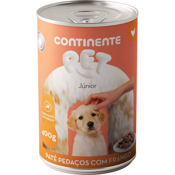 Comida Húmida para Cão Júnior Paté Frango Continente Pet
