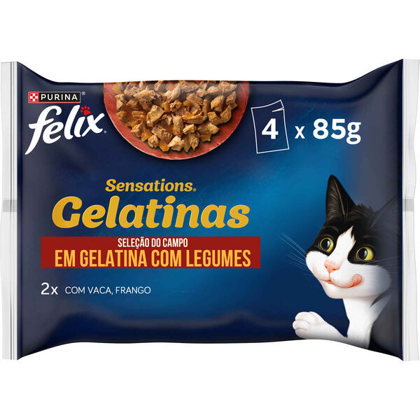Comida Húmida para Gato Sensations Carne Gelatina Purina Felix