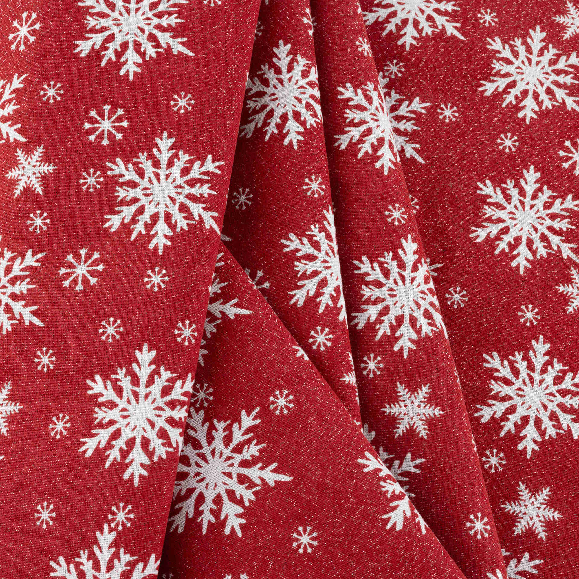 Toalha Mesa Vermelha Brilhante com Estrelas