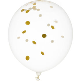 Conjunto 8 Bal&otilde;es Confettis Gold Kasa