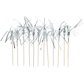 Topper Bolo Fitas Prateado Kasa