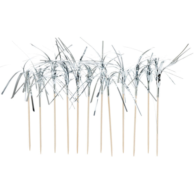 Topper Bolo Fitas Prateado Kasa