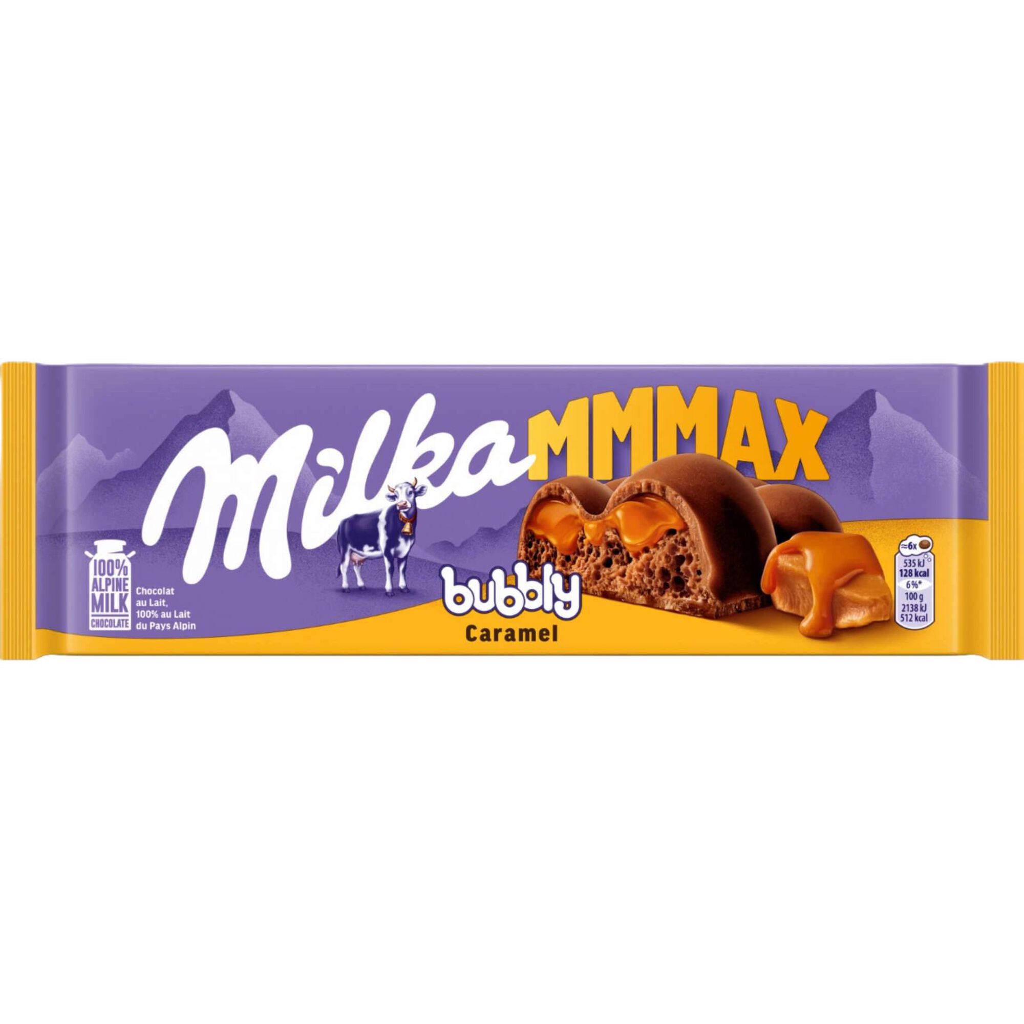 Tablete de Chocolate Bubbly Caramelo Milka