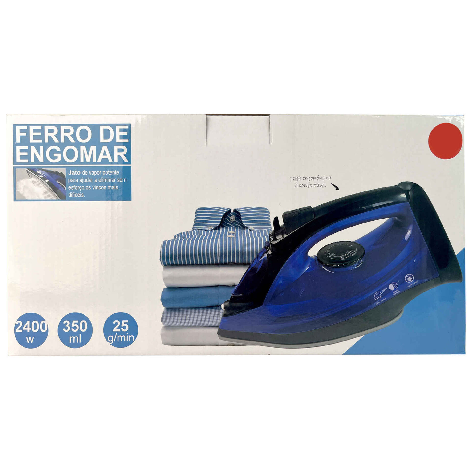Ferro de Engomar Preto e Azul 2400W Bazar&atilde;o
