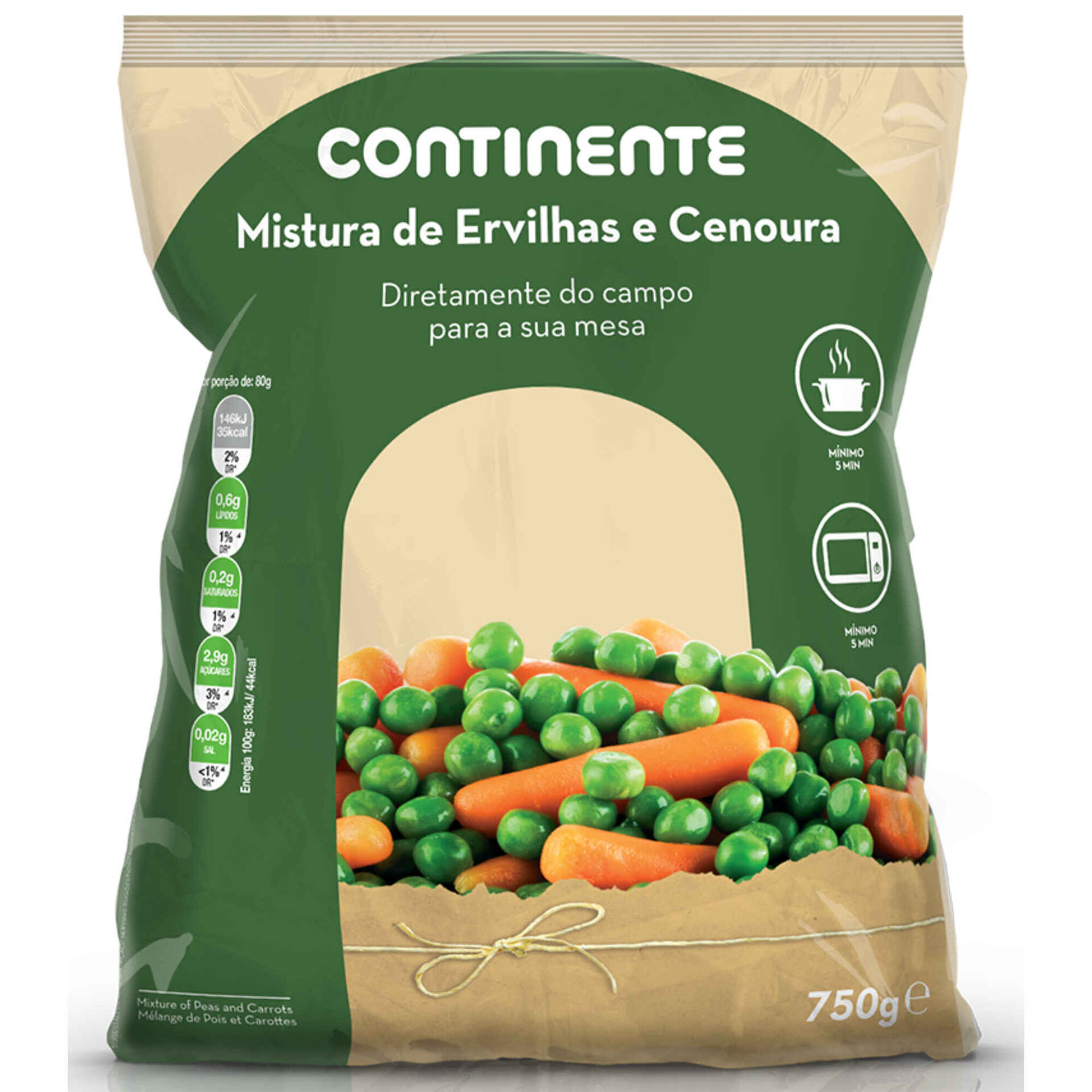 Mistura de Ervilhas e Cenoura