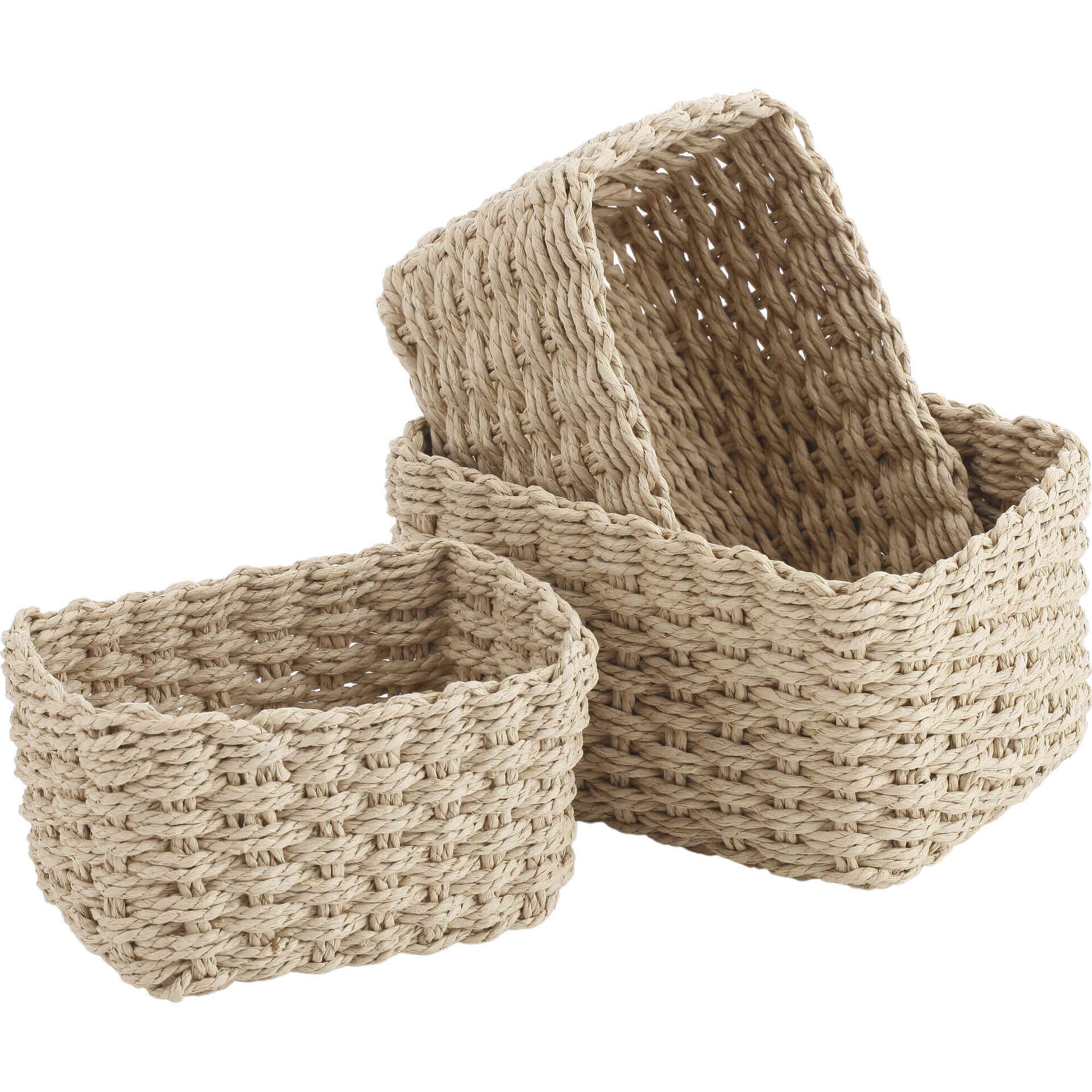 Conjunto 3 Cestos Decorativos Bazar&atilde;o