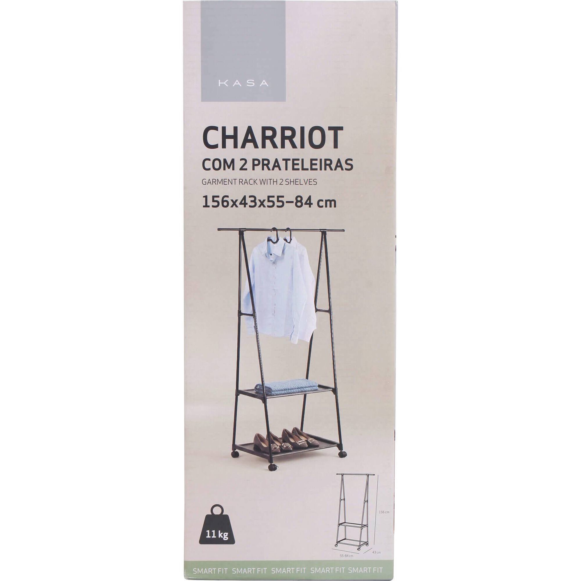 Charriot com 2 Prateleiras Kasa