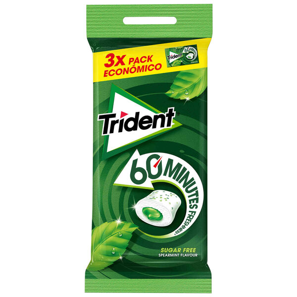 Pastilhas Elásticas 60 Minutos Spearmint Trident
