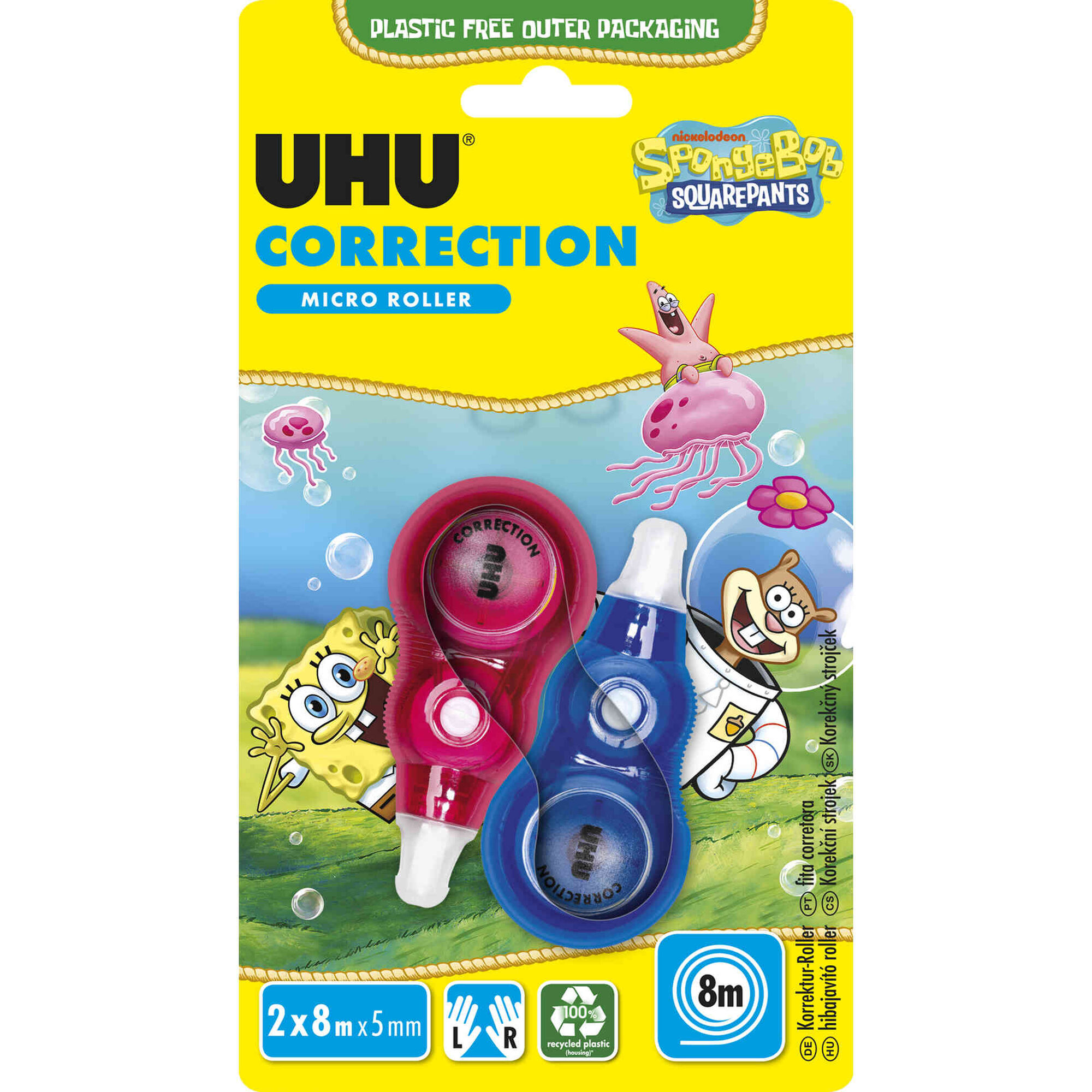 Fita Corretora Micro Roller 8m (v&aacute;rias cores) UHU