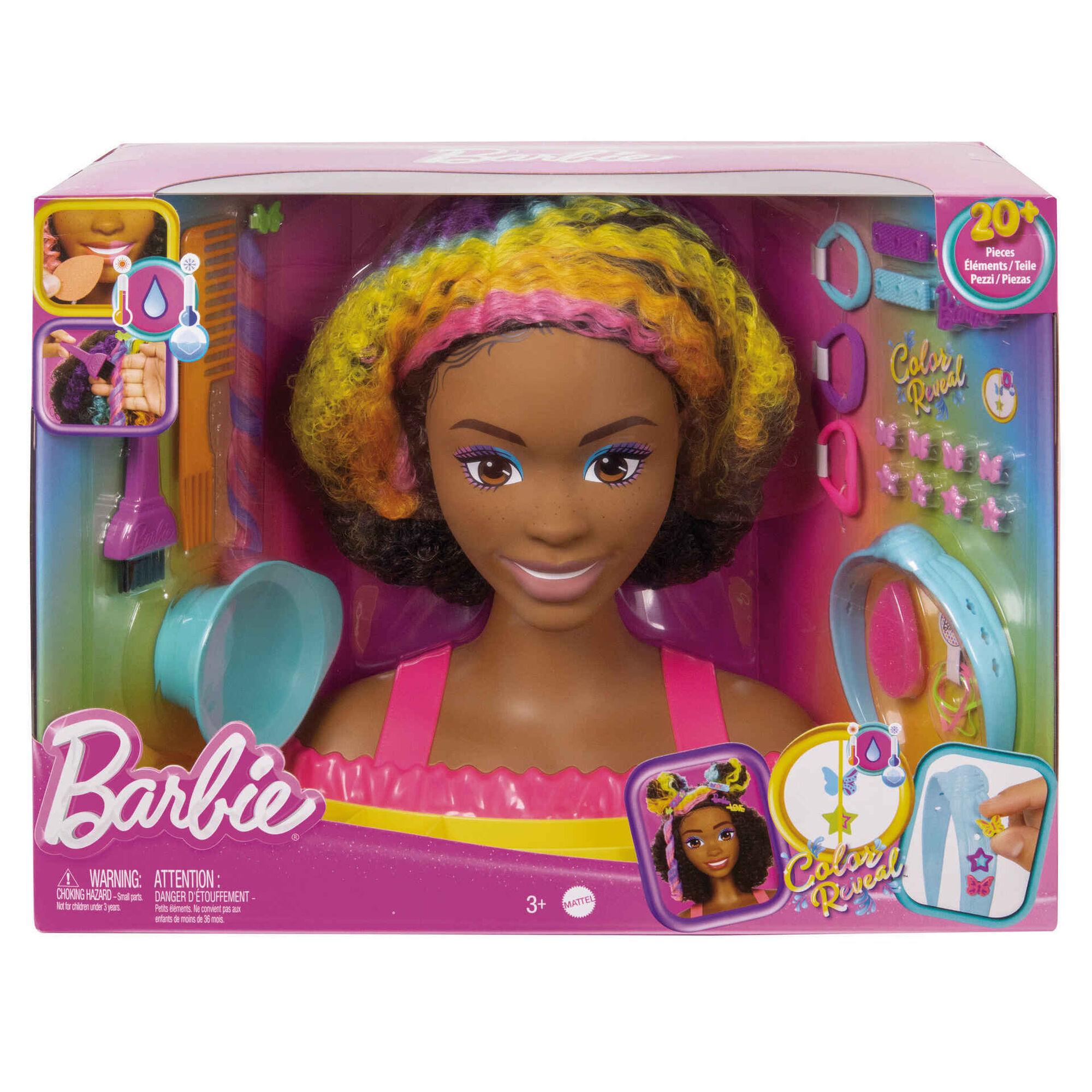 Busto da Boneca Barbie Deluxe Cabelo Encaracolado